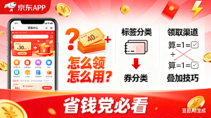京东券怎么领怎么用?分类 + 领取渠道 + 叠加技巧,省钱党必看