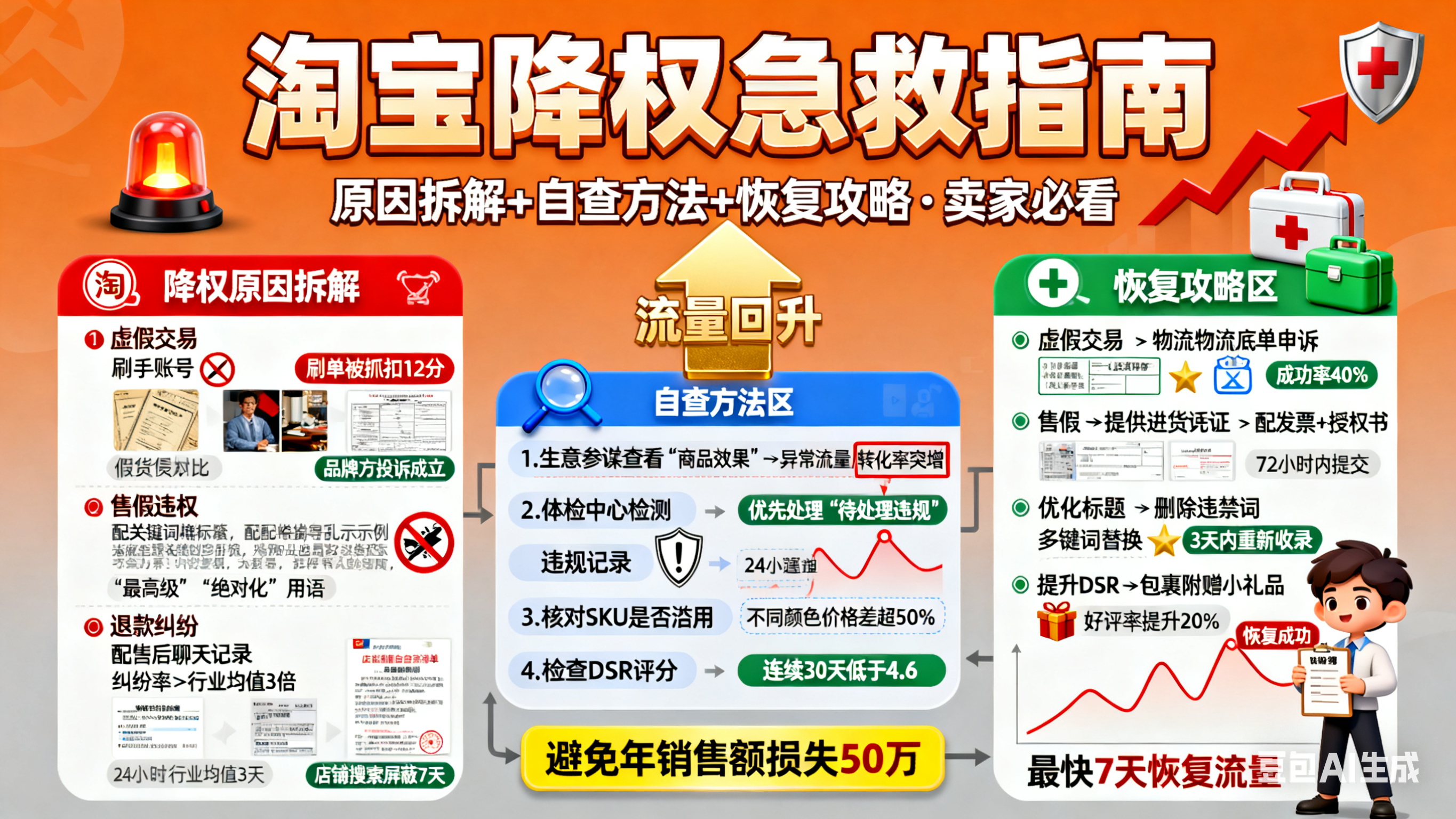 淘宝店铺降权怎么办?原因拆解 + 自查方法 + 恢复攻略,卖家必看