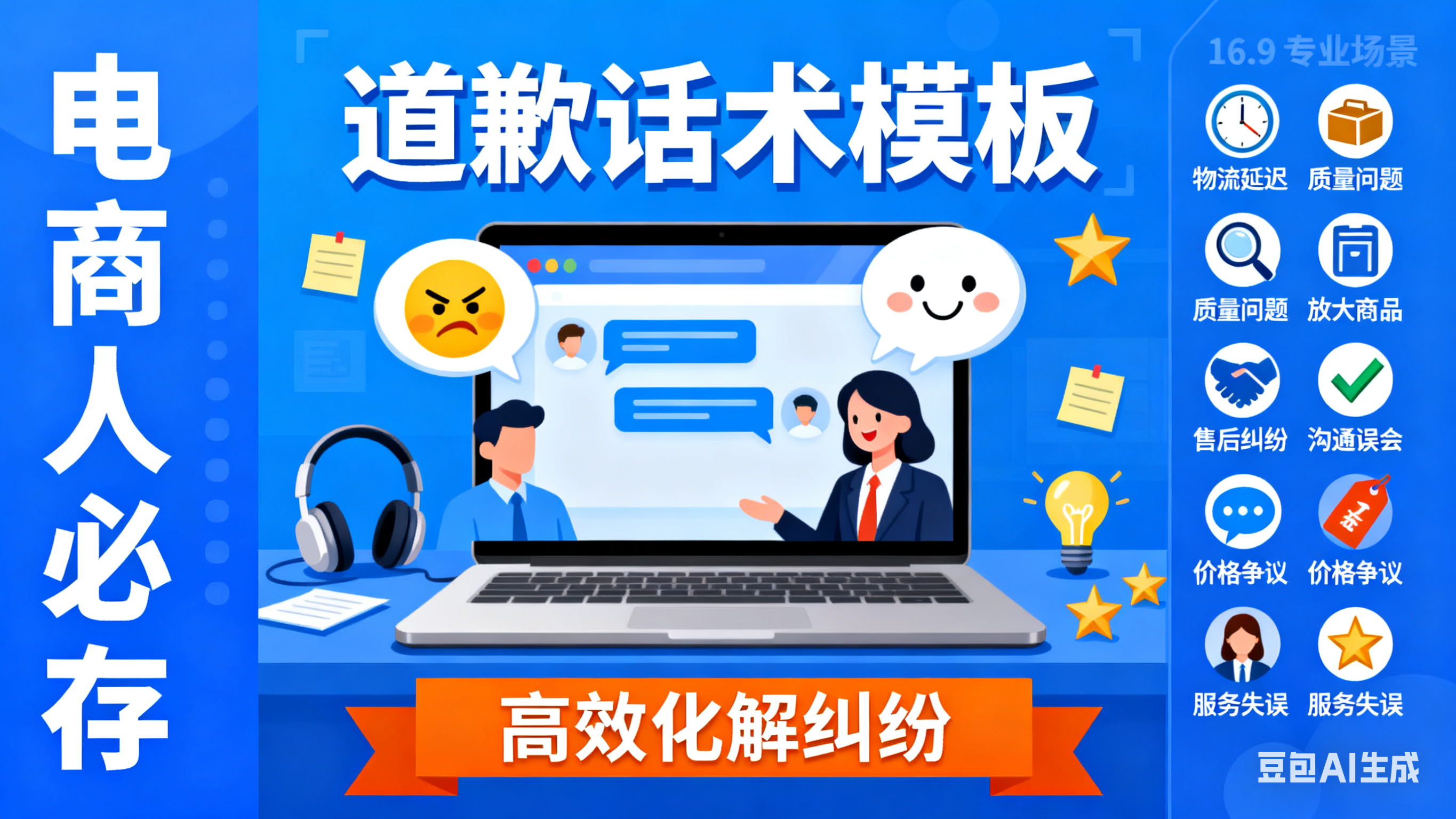 电商人必存!6 大场景客服道歉话术模板,高效化解纠纷