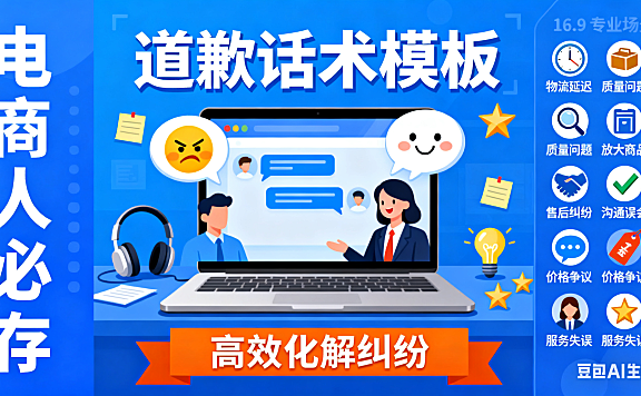 电商人必存！6 大场景客服道歉话术模板，高效化解纠纷