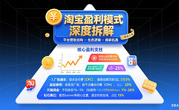 淘宝网靠什么赚钱？深度拆解平台经营模式 + 商家机遇