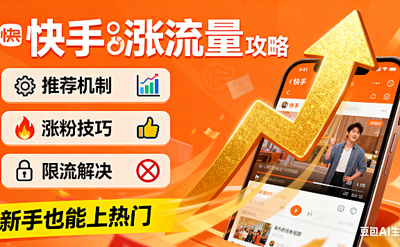 快手流量怎么涨？推荐机制 + 获取技巧 + 限流解决，新手也能上热门