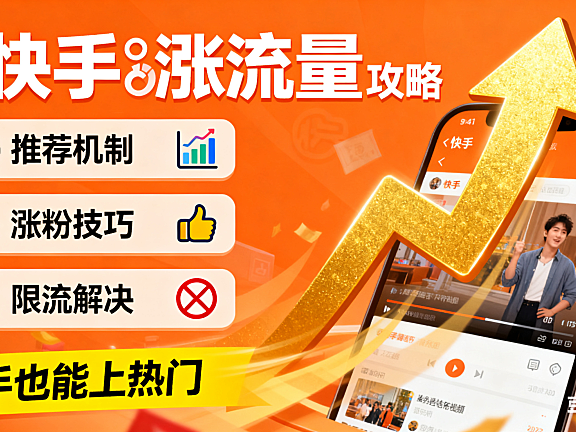 快手流量怎么涨？推荐机制 + 获取技巧 + 限流解决，新手也能上热门