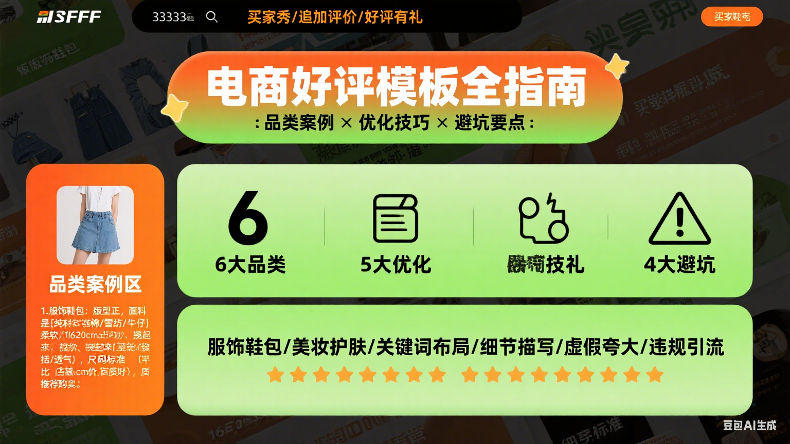 电商好评模板怎么写?分品类案例 + 优化技巧 + 避坑全指南