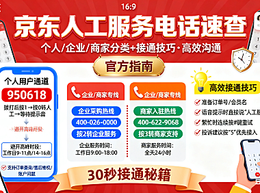 京东人工服务电话怎么打？个人 / 企业 / 商家分类 + 接通技巧，高效沟通