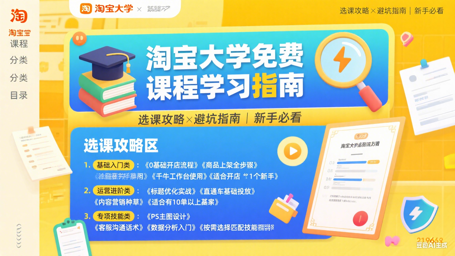 淘宝大学免费课程