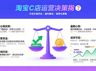 淘宝 C 店值得开吗？从开店到盈利 + 差异化运营指南