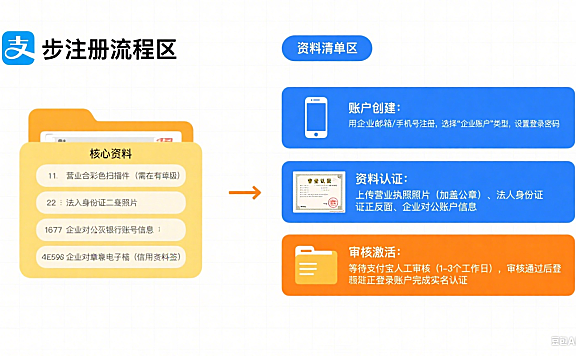 企业支付宝怎么注册?3 步流程 + 资料清单 + 避坑全指南
