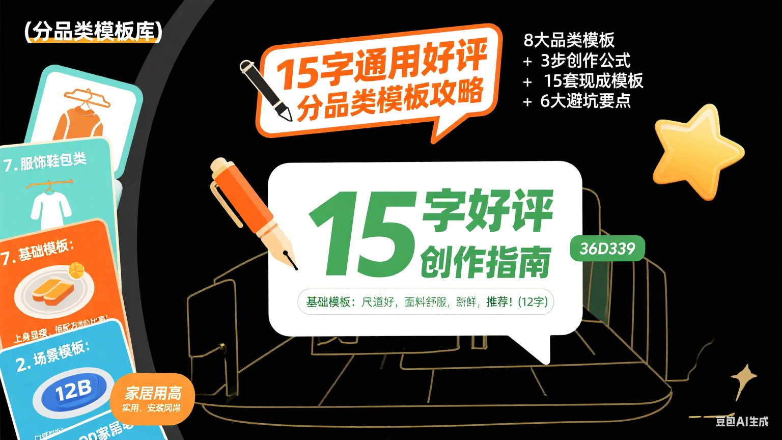 15 字通用好评怎么写?分品类模板 + 避坑全攻略