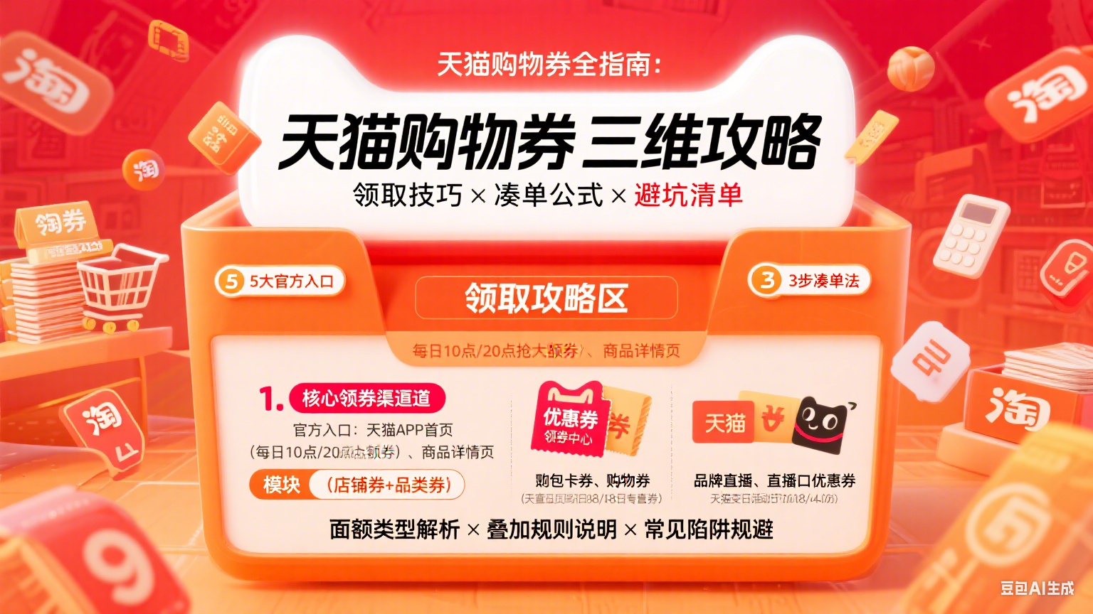 天猫购物券怎么用?领取 + 凑单 + 避坑实操指南