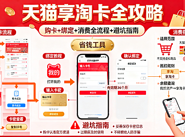 天猫享淘卡怎么用？购卡 + 绑定 + 消费全流程 + 避坑指南