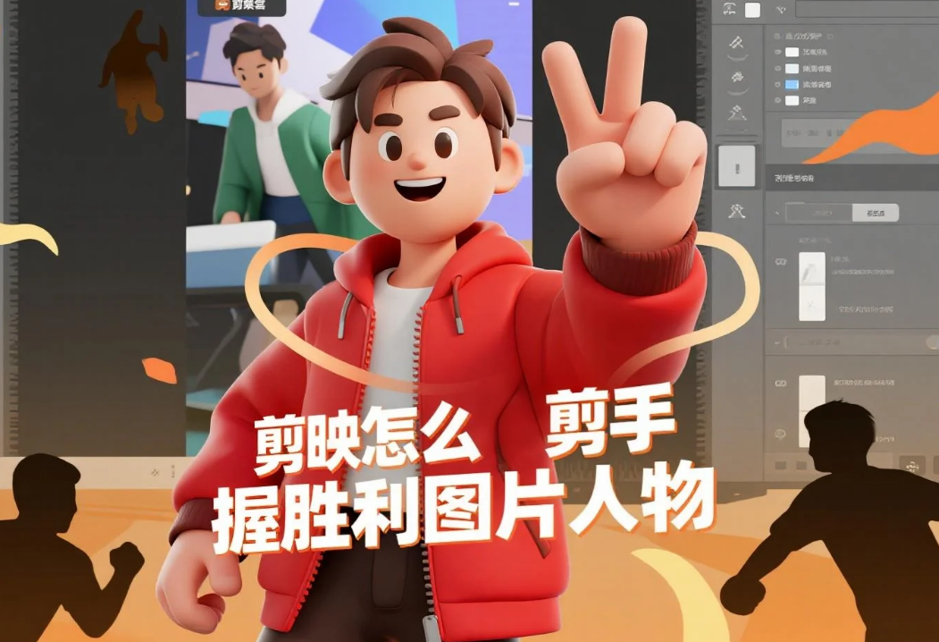 剪映怎么剪手握胜利图片人物?3 步突出手势 + 4 个避坑技巧