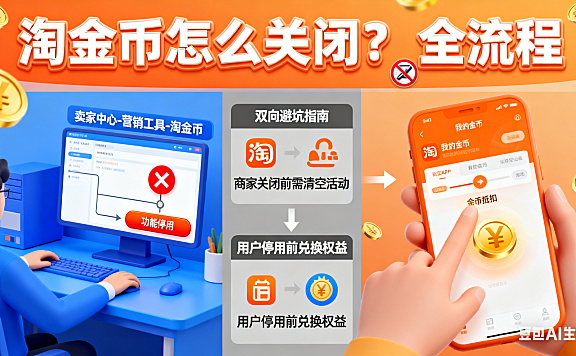 淘金币怎么关闭?商家功能 + 用户抵扣全流程,避坑指南附