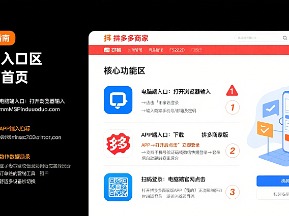 拼多多商家官网怎么用？入口 + 核心功能 + 避坑指南，商家必看