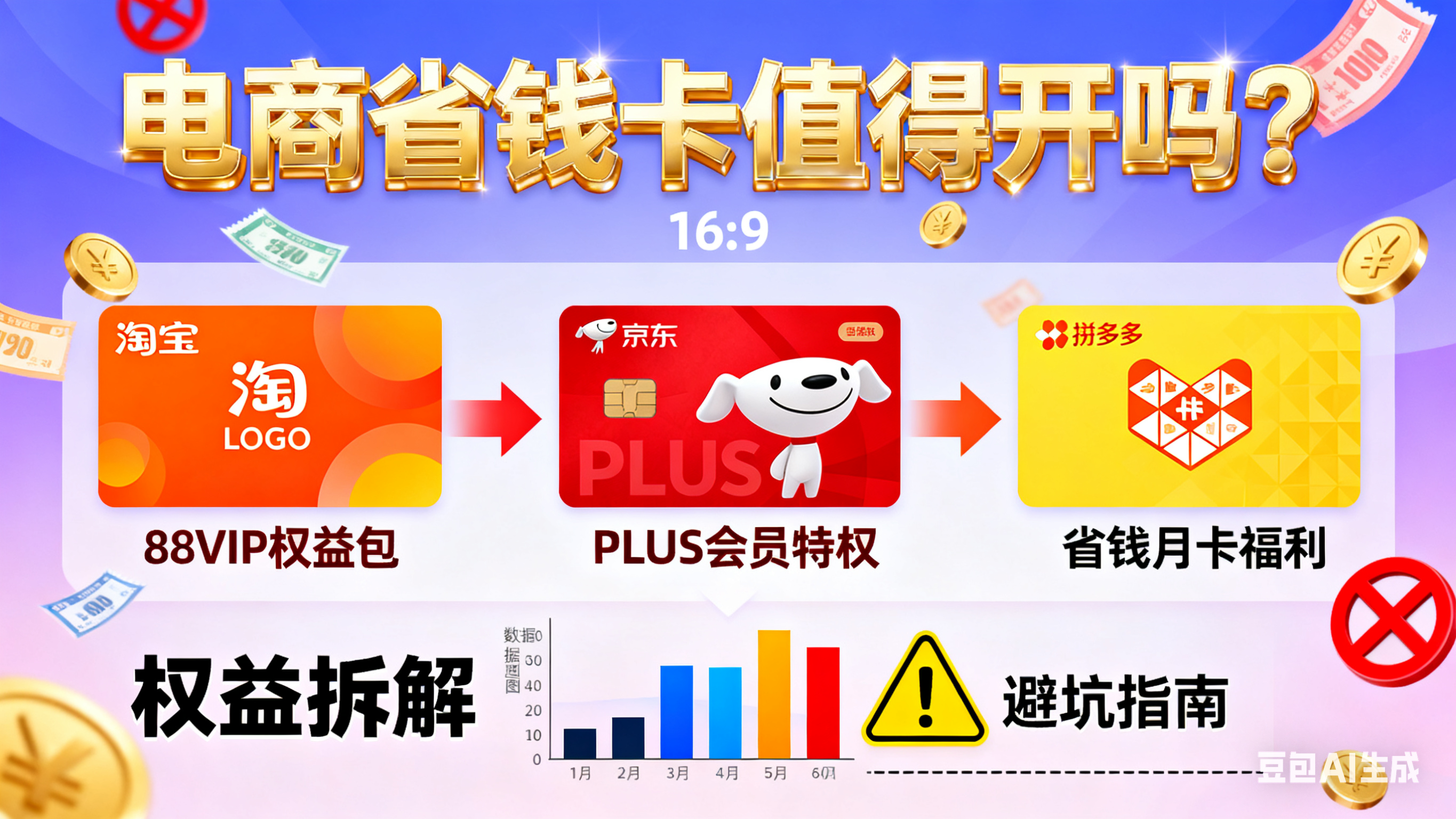 电商省钱卡值得开吗?淘宝 / 京东 / 拼多多权益拆解 + 避坑指南