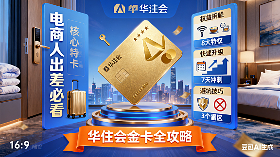 电商人出差必看！华住会金卡全攻略：权益拆解 + 快速升级 + 避坑技巧