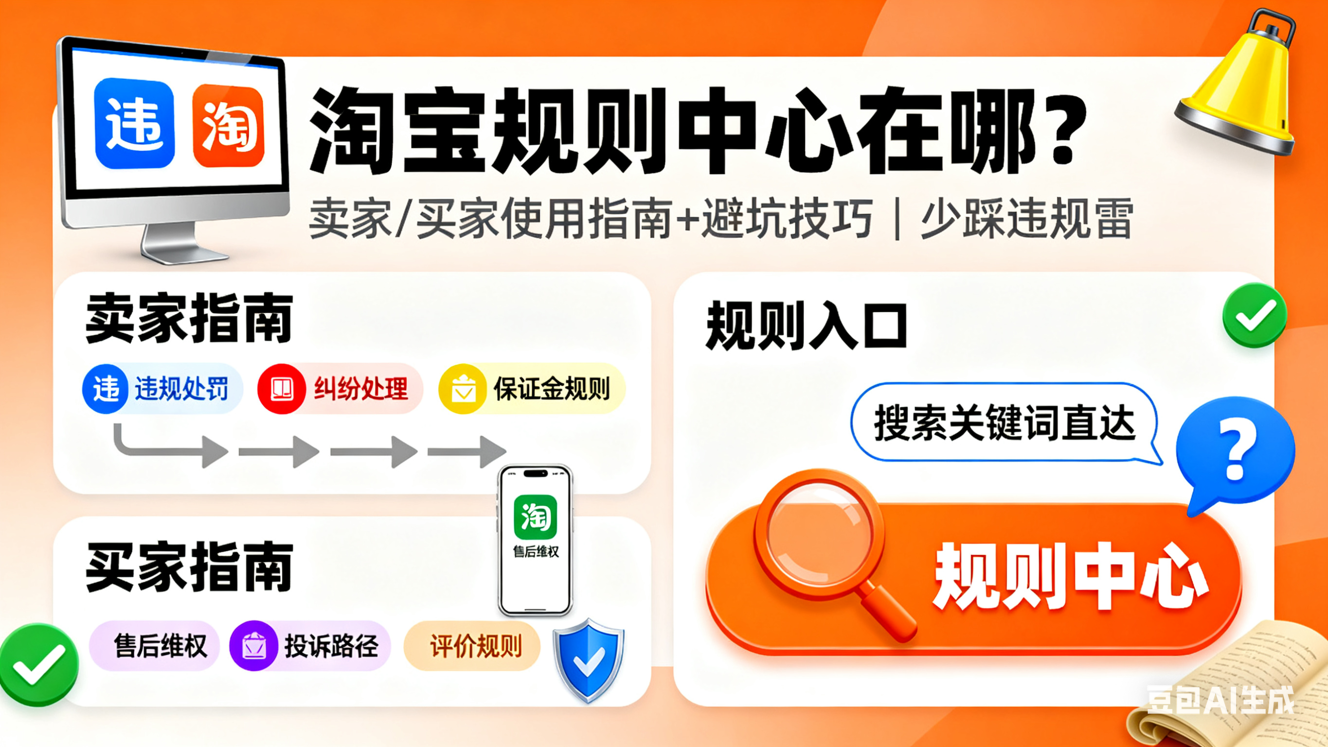 淘宝规则中心在哪?卖家 / 买家使用指南 + 避坑技巧,少踩违规雷