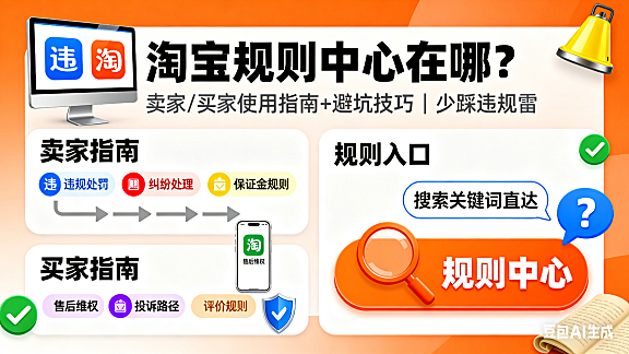 淘宝规则中心在哪？卖家 / 买家使用指南 + 避坑技巧，少踩违规雷