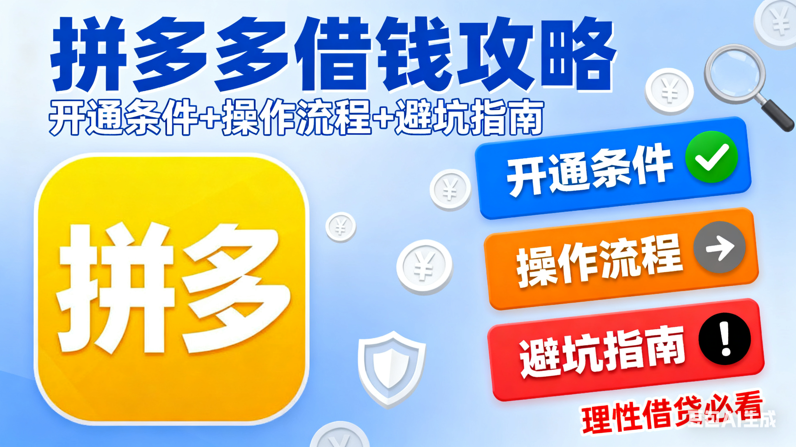 拼多多怎么借钱?开通条件 + 操作流程 + 避坑指南,理性借贷必看