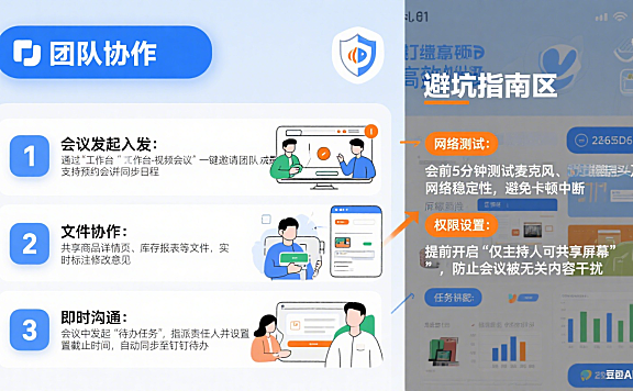 钉钉视频会议怎么用？电商团队高效协作 + 避坑全指南
