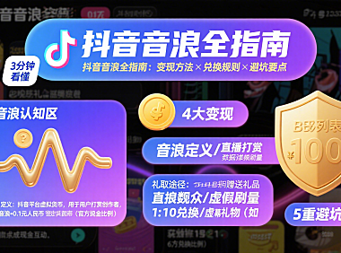 抖音音浪是什么？变现方法 + 兑换规则 + 避坑全指南