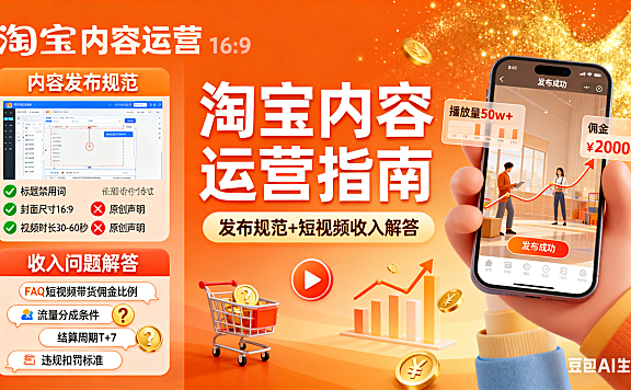 淘宝内容发布操作规范与短视频渠道收入常见问题解答
