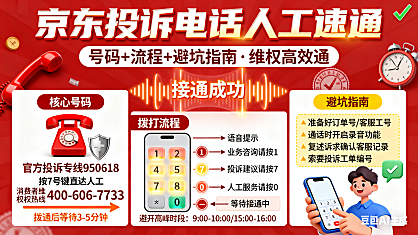 京东投诉电话人工怎么打?号码 + 流程 + 避坑指南,维权高效通