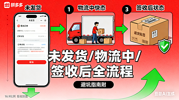 拼多多怎么拒收？未发货 / 物流中 / 签收后全流程，避坑指南附