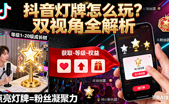 抖音灯牌怎么玩？获取 / 等级 / 权益全解析，主播用户双视角指南