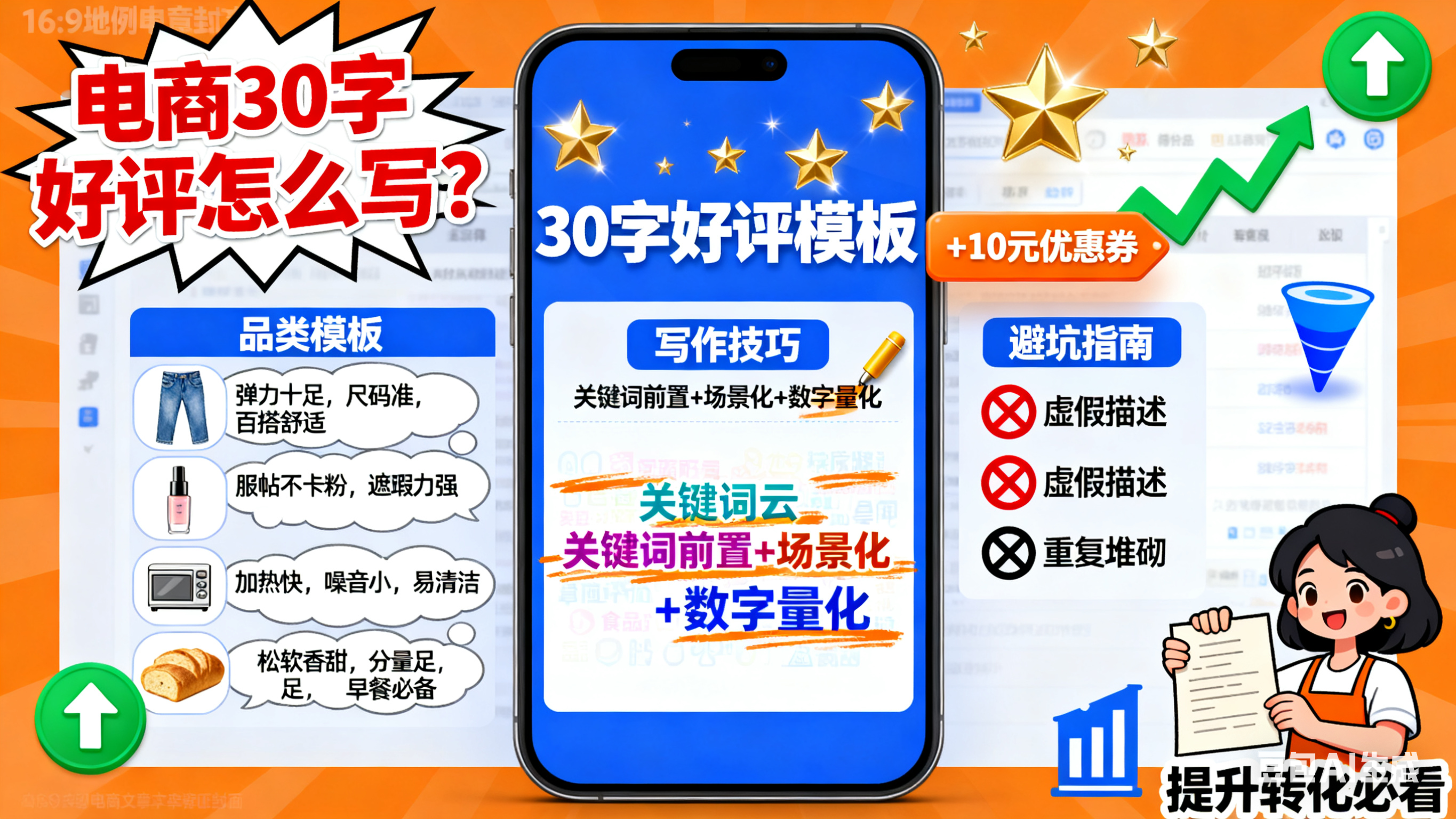 电商 30 字好评怎么写?品类模板 + 技巧 + 避坑指南,提升转化必看