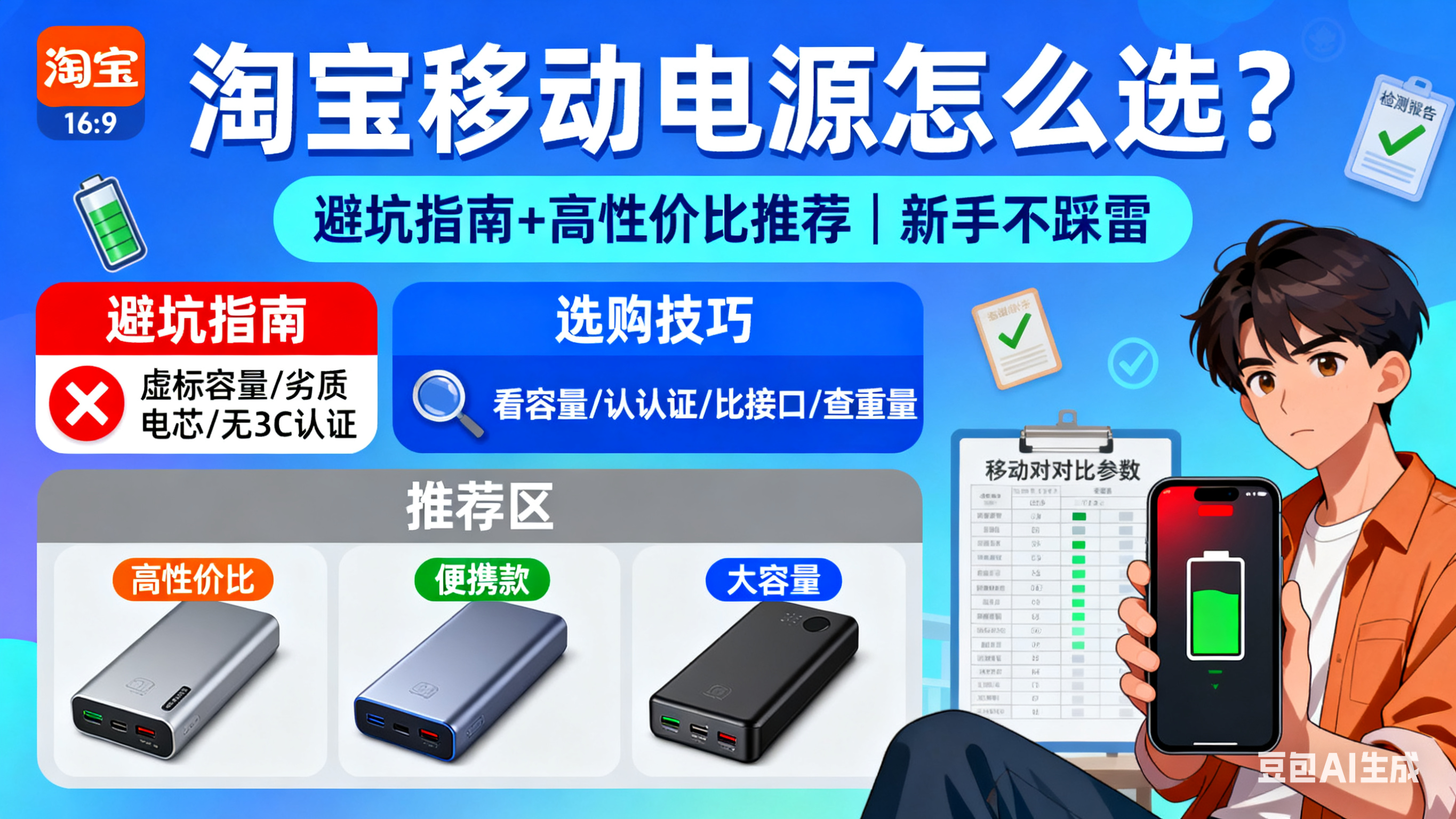 淘宝买移动电源怎么选?避坑指南 + 高性价比推荐,新手不踩雷