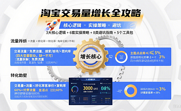 淘宝交易量怎么提升？核心逻辑 + 实操策略 + 避坑指南
