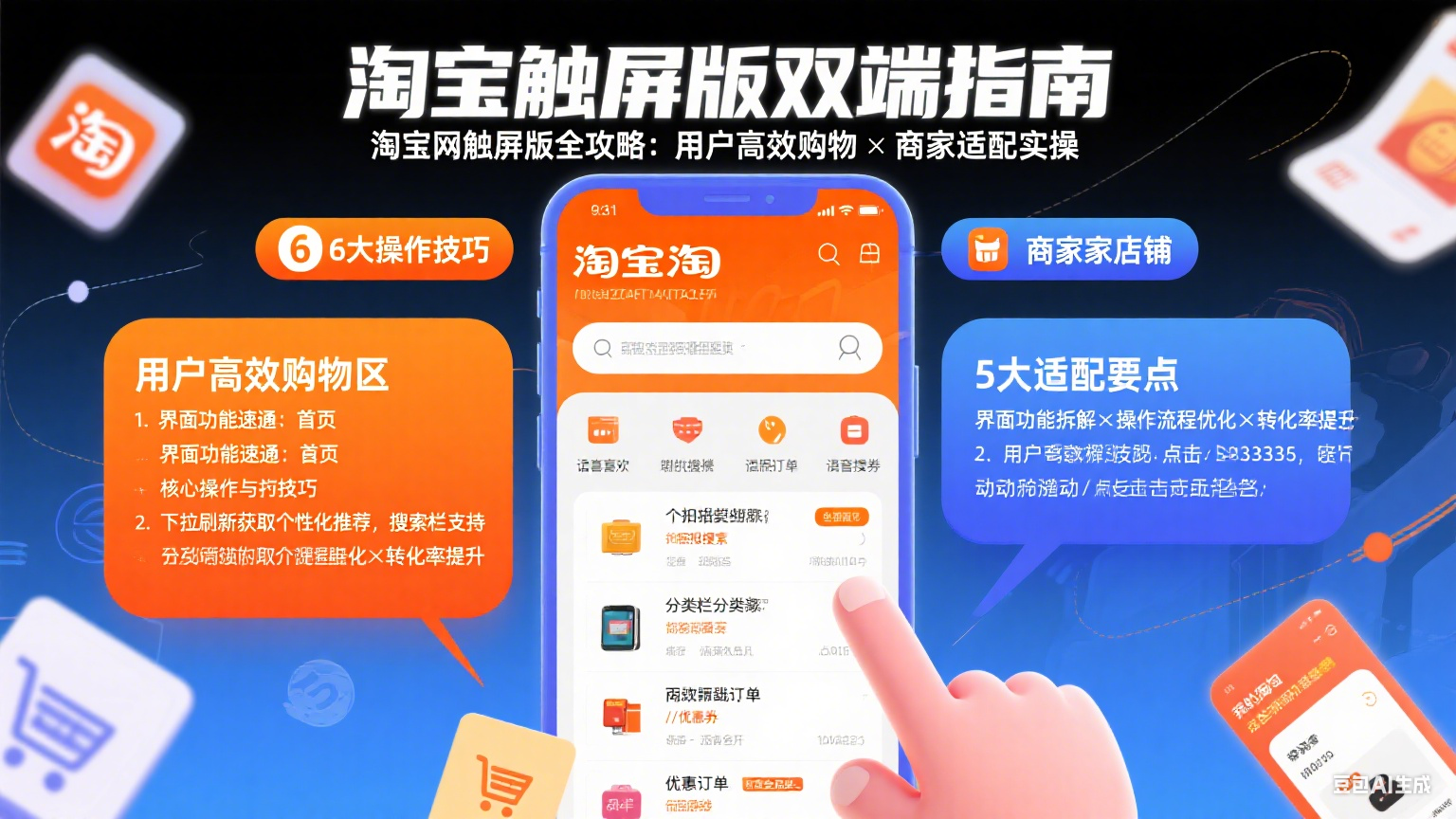 淘宝网触屏版怎么用?用户高效购物 + 商家适配实操指南