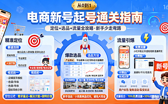 电商新号怎么起号？定位 + 选品 + 流量全攻略，新手少走弯路