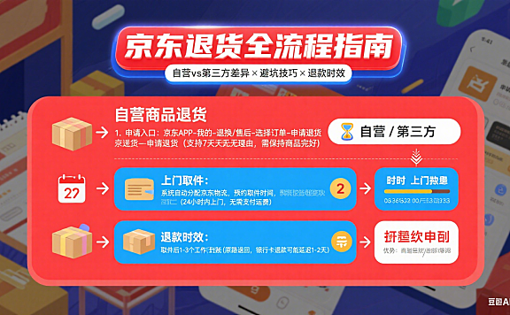 京东退货流程怎么走？自营 / 第三方差异 + 避坑 + 退款时效全指南