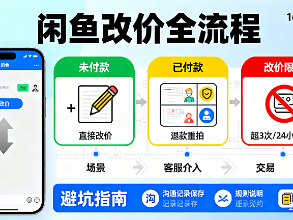 闲鱼怎么改价？未付款 / 已付款 / 改价限制全流程，避坑指南附