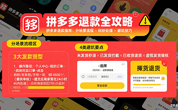拼多多怎样申请退款？分场景流程 + 纠纷处理 + 避坑指南