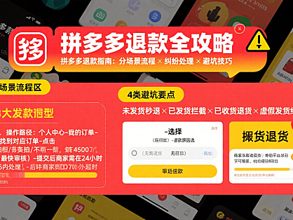 拼多多怎样申请退款?分场景流程 + 纠纷处理 + 避坑指南