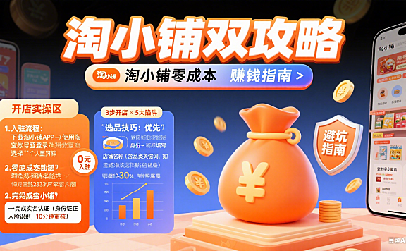 淘小铺怎么玩？零成本开店 + 赚钱避坑实操指南