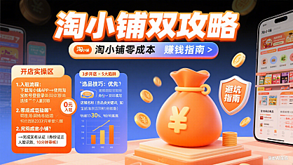 淘小铺怎么玩？零成本开店 + 赚钱避坑实操指南