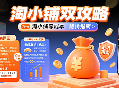 淘小铺怎么玩?零成本开店 + 赚钱避坑实操指南