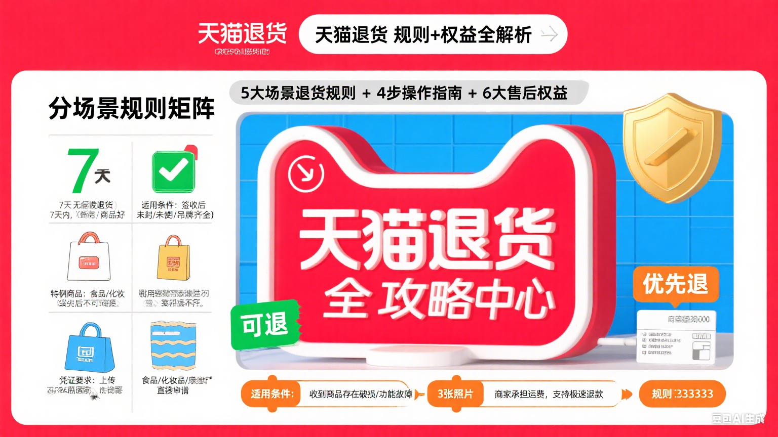 天猫能退货吗?分场景规则 + 操作指南 + 售后权益全攻略