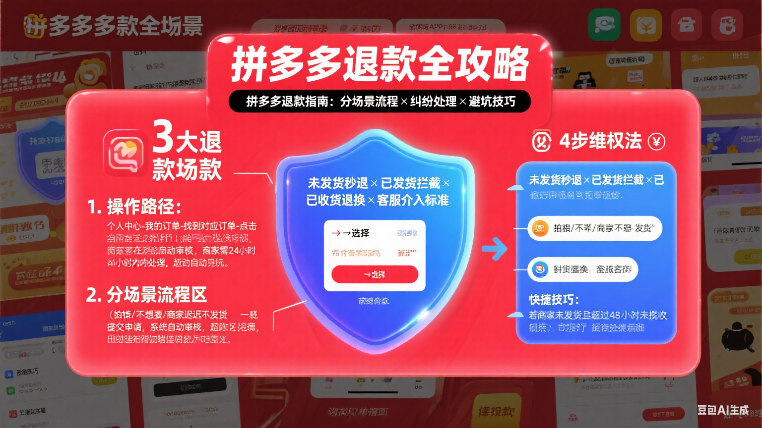 拼多多怎么申请退款?分场景流程 + 纠纷处理 + 避坑指南