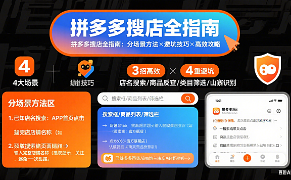 拼多多怎么搜店铺?分场景方法 + 避坑技巧 + 高效指南