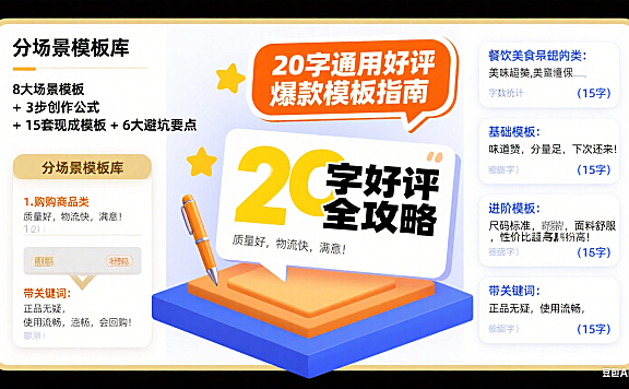20 字通用好评怎么写？分场景模板 + 避坑全攻略