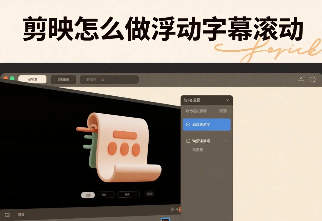 剪映怎么做浮动字幕滚动?3步丝滑效果+4个避坑技巧,新手不翻车