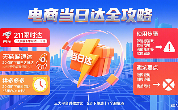 电商当日达怎么用？平台差异 + 使用技巧 + 避坑全攻略