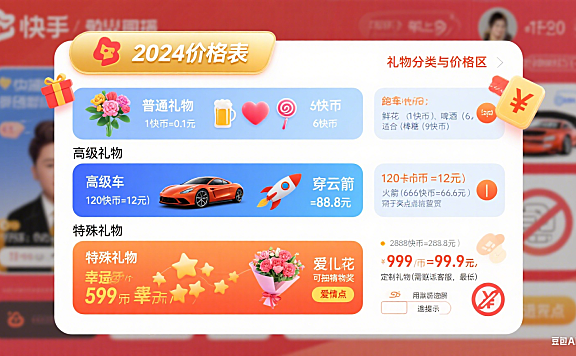 快手礼物价格表 2024 最新版：分类 + 换算 + 避坑指南，看完不花冤枉钱