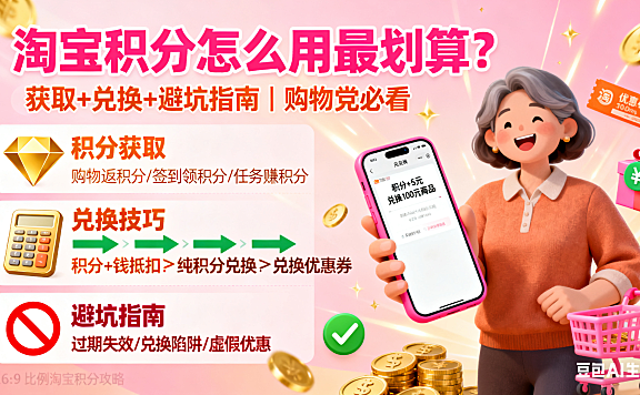 淘宝商城积分怎么用最划算？获取 + 兑换 + 避坑指南，购物党必看