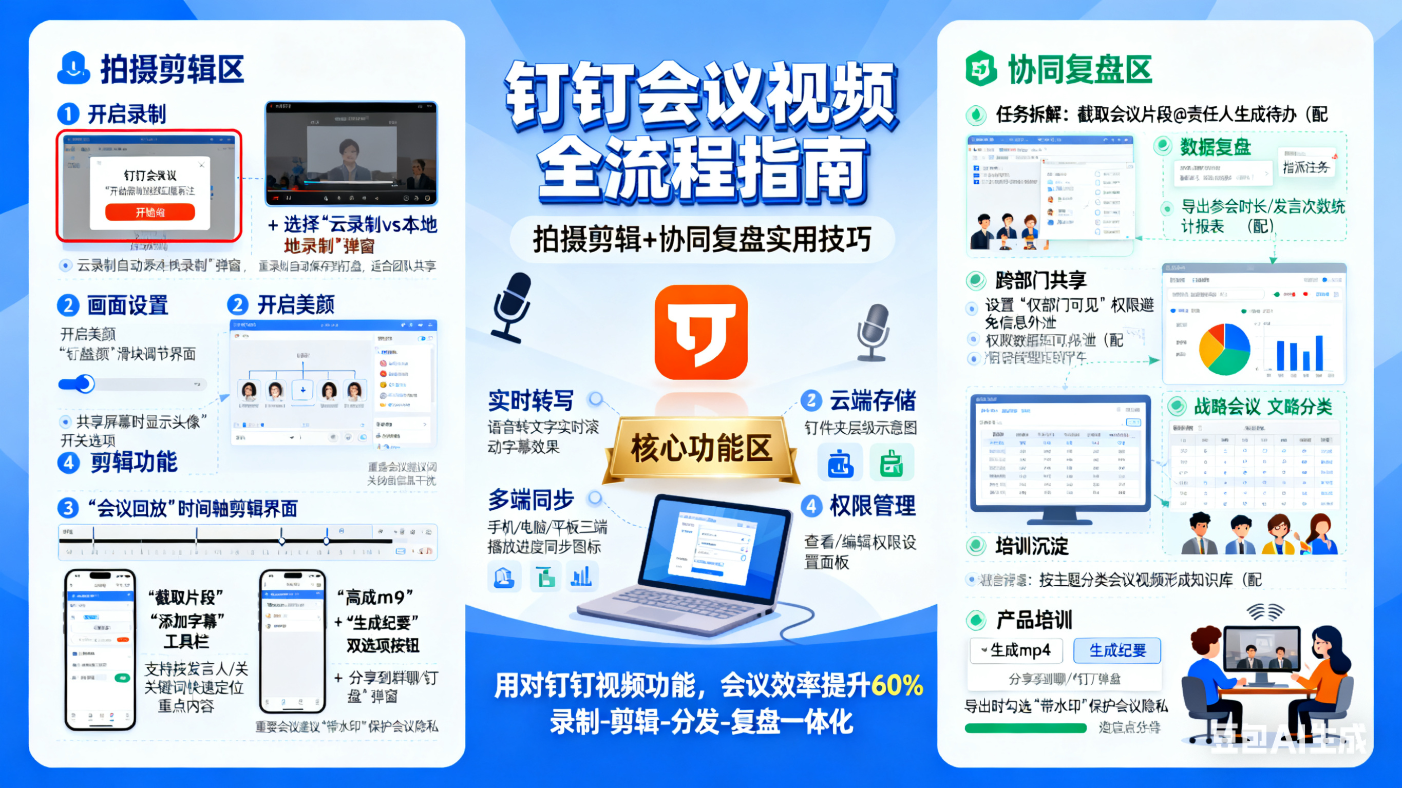 钉钉会议视频怎么用?拍摄剪辑 + 协同复盘全指南